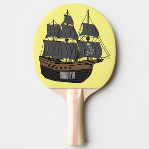 Raquete De Ping Pong Ilustração de desenho animado de navio pirata