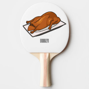Raquete De Ping Pong Ilustração de desenho animado de patos-de-porco