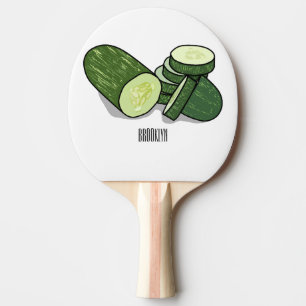 Raquete De Ping Pong Ilustração de desenho animado de pepino