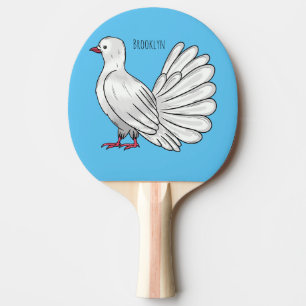 Raquete De Ping Pong Ilustração de desenho animado de pombo-cauda