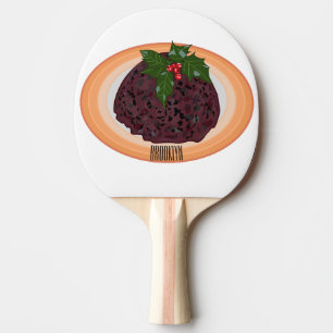 Raquete De Ping Pong Ilustração de desenho animado de pudim de Natal