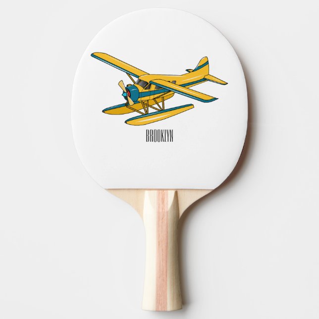 Raquete De Ping Pong Ilustração de desenho animado de Seaplane (Frente)