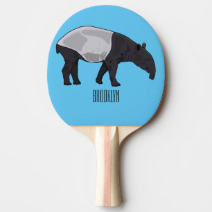 Raquete De Ping Pong Ilustração de desenho animado de Tapir