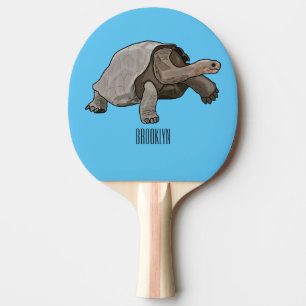 Raquete De Ping Pong Ilustração de desenho animado de tartaruga de Galá