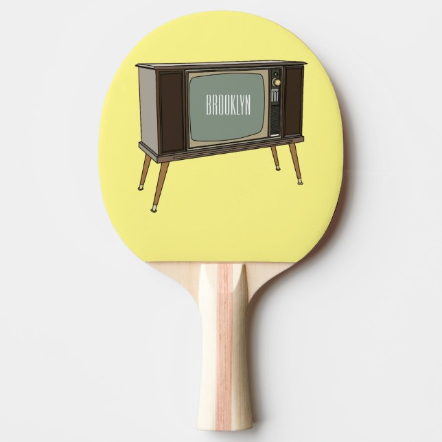 Raquete De Ping Pong Ilustração de desenho animado de televisão (Frente)