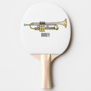 Raquete De Ping Pong Ilustração de desenho animado de trompete