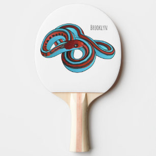 Raquete De Ping Pong Ilustração de desenho animado do cobra de garter d