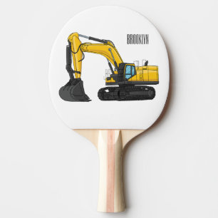 Raquete De Ping Pong Ilustração de desenho animado do crawler escavator