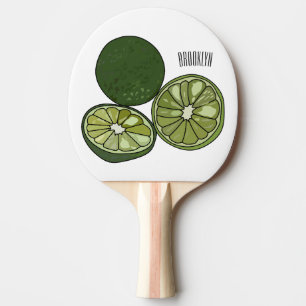 Raquete De Ping Pong Ilustração de desenho animado do limão Kaffir