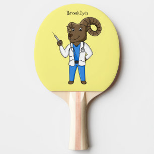Raquete De Ping Pong Ilustração de desenho animado do médico de ovel