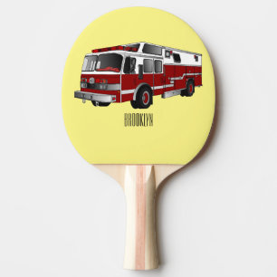 Raquete De Ping Pong Ilustração de desenho animado do motor de incêndio