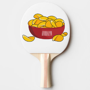 Raquete De Ping Pong Ilustração de desenho animado em chip de batata