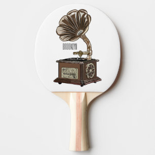 Raquete De Ping Pong Ilustração de desenho animado girável