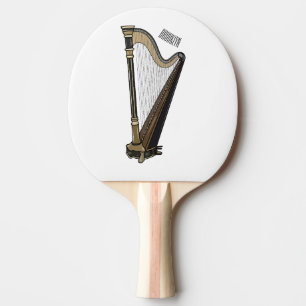 Raquete De Ping Pong Ilustração de desenho animado Harp
