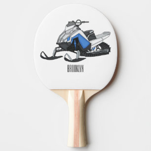 Raquete De Ping Pong Ilustração de desenho animado Snowmobile
