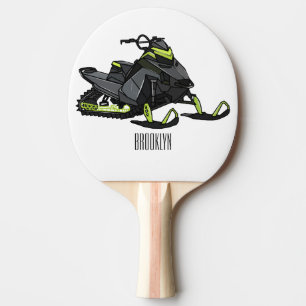 Raquete De Ping Pong Ilustração de desenho animado Snowmobile