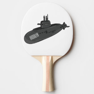 Raquete De Ping Pong Ilustração de desenho animado submarino