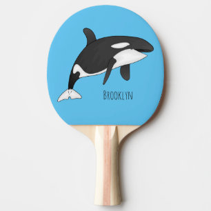Raquete De Ping Pong Ilustração de desenho da baleia assassina