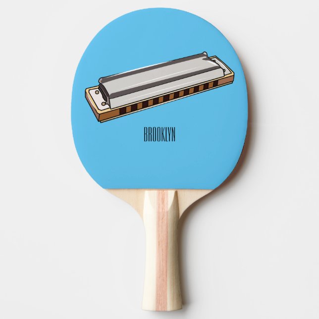 Raquete De Ping Pong Ilustração de desenho da Harmonica (Frente)