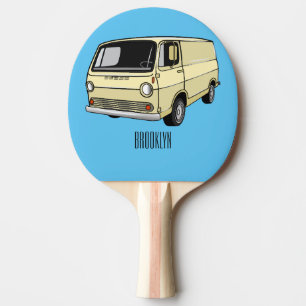 Raquete De Ping Pong Ilustração de desenho da van clássica