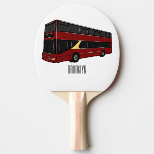 Raquete De Ping Pong Ilustração de desenho de barramento de dois andare