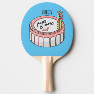 Raquete De Ping Pong Ilustração de desenho de bolo de aniversário