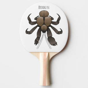Raquete De Ping Pong Ilustração de desenho de caranguejo de coco