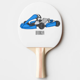 Raquete De Ping Pong Ilustração de desenho de corrida de Kart