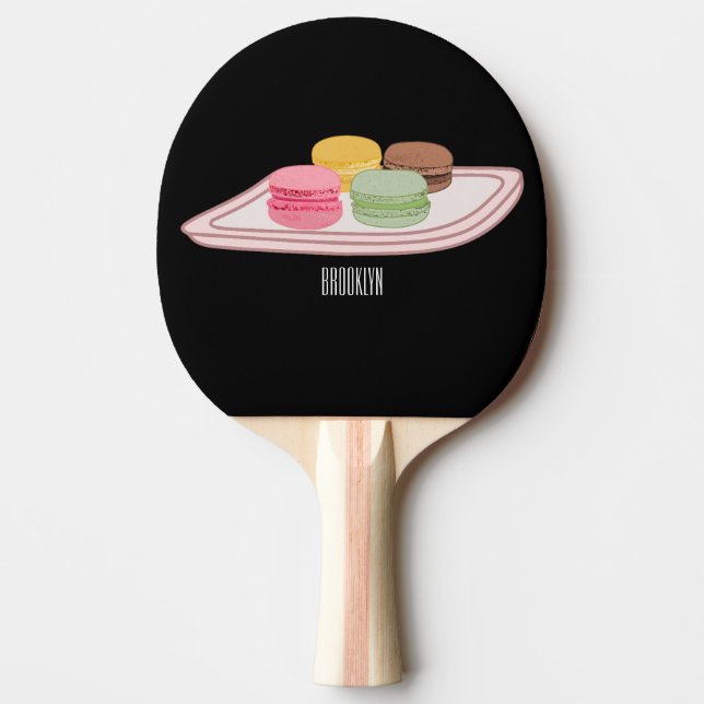 Raquete De Ping Pong Ilustração de desenho de Macaron (Frente)