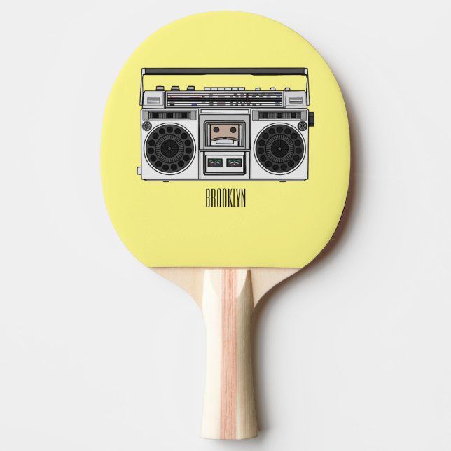 Raquete De Ping Pong Ilustração de desenho de rádio (Frente)