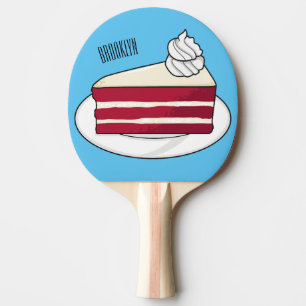 Raquete De Ping Pong Ilustração de desenho do bolo de veludo vermelho