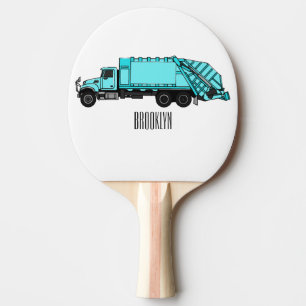Raquete De Ping Pong Ilustração de desenho do caminhão de lixo