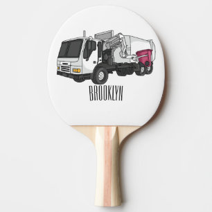 Raquete De Ping Pong Ilustração de desenho do caminhão de lixo