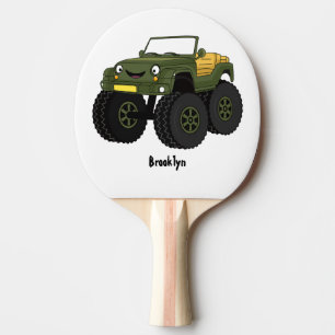 Raquete De Ping Pong Ilustração de desenho do caminhão monstro verde