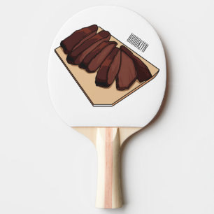 Raquete De Ping Pong Ilustração de desenho do peito de carne