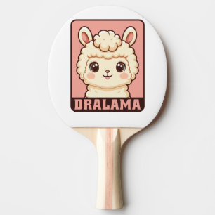Raquete De Ping Pong Ilustração de lhama fofa design
