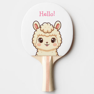 Raquete De Ping Pong Ilustração de lhama fofa design