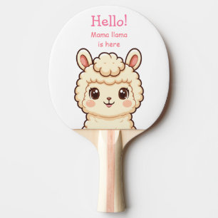 Raquete De Ping Pong Ilustração de lhama fofa design