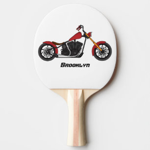 Raquete De Ping Pong Ilustração de moto estilo Chopper