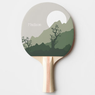 Raquete De Ping Pong Ilustração de Natureza de Nome Personalizado