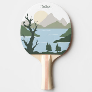 Raquete De Ping Pong Ilustração de Natureza de Nome Personalizado