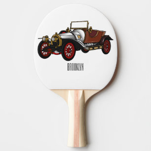 Raquete De Ping Pong Ilustração do desenho animado Classic car 1920