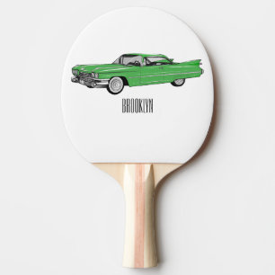 Raquete De Ping Pong Ilustração do desenho animado Classic car 1959