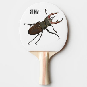 Raquete De Ping Pong Ilustração do desenho animado do besouro do Stag