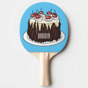 Raquete De Ping Pong Ilustração do desenho do bolo Floresta Negra