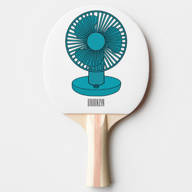 Raquete De Ping Pong Ilustração do desenho do ventilador (Frente)