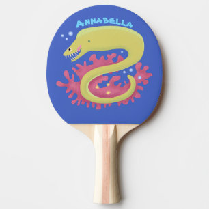 Raquete De Ping Pong Ilustração engraçada de desenho animado de enguia