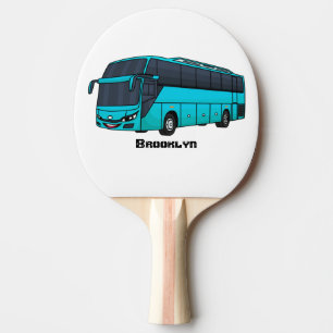 Raquete De Ping Pong Ilustração moderna do desenho animado do ônibus de