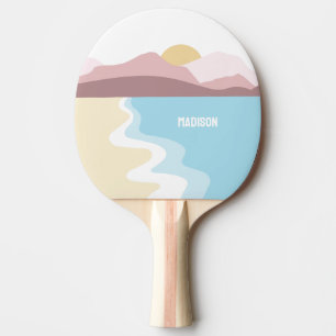 Raquete De Ping Pong Ilustração personalizada da natureza do monograma