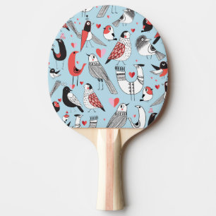 Raquete De Ping Pong Ilustrações engraçadas de pássaros, sem problemas